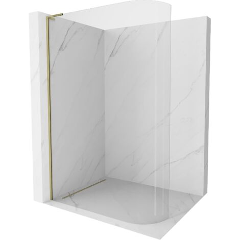 Mexen Kioto L paroi de douche arrondie Walk-in 80 x 200 cm, transparent, doré - 800-080-103-50-06 (1/5)