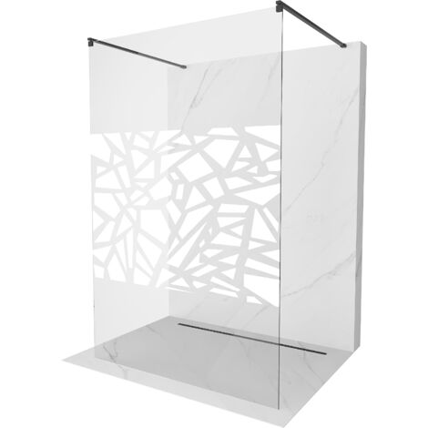 Mexen Kioto paroi de douche autoportante 120 x 200 cm, transparent/Design blanc 8 mm, Noir - 800-120-002-70-85 (1/5)