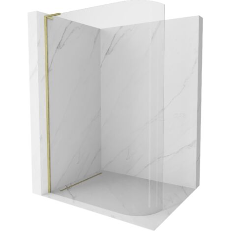 Mexen Kioto L paroi de douche arrondie Walk-in 120 x 200 cm, transparente, finition dorée satinée - 800-120-103-55-06 (1/5)