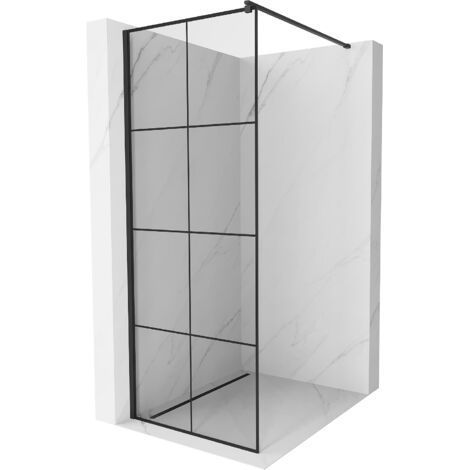 Mexen Kioto paroi de douche 80 x 200 cm, transparent/Design noir 8 mm, Noir - 800-080-101-70-77 (1/5)