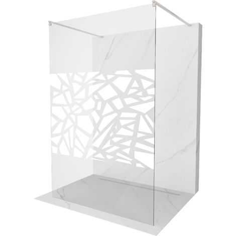 Mexen Kioto paroi de douche autonome 100 x 200 cm, motif blanc 8 mm, nickel brossé - 800-100-002-97-85 (1/5)