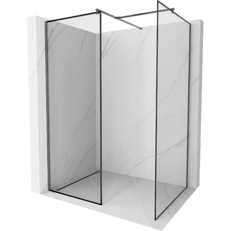 Mexen Kioto paroi de douche Walk-in 120 x 70 cm, motif noir, gun metal - 800-120-202-95-70-070 (1/5)