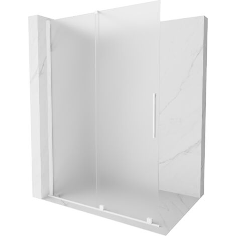 Mexen Velar paroi de douche rétractable Walk-in 150 x 200 cm, verre dépoli 8 mm, blanc - 871-150-000-33-20 (1/5)