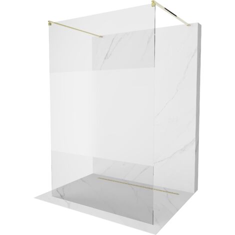 Mexen Kioto paroi de douche autoportante 120 x 200 cm, transparent/Gelée 8 mm, Or - 800-120-002-50-35 (1/5)