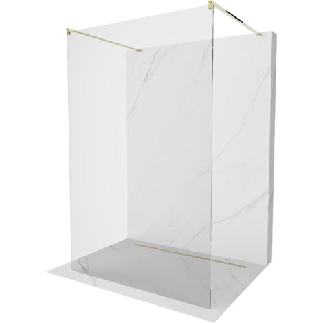 Mexen Kioto paroi de douche indépendante 145 x 200 cm, transparent 8 mm, doré - 800-145-002-50-00 (1/5)