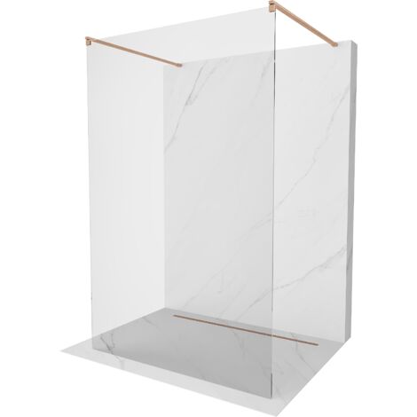 Mexen Kioto paroi de douche autoportante 115 x 200 cm, verre transparent 8 mm, laiton brossé - 800-115-002-65-00 (1/5)