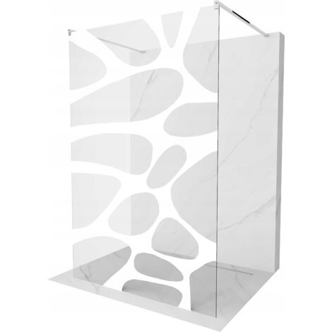 Mexen Kioto paroi de douche autoportante 120 x 200 cm, transparent/Design blanc 8 mm, Chrome - 800-120-002-01-97 (1/5)
