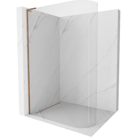 Mexen Kioto L paroi de douche arrondie Walk-in 90 x 200 cm, transparente, or rose - 800-090-103-60-06 (1/5)