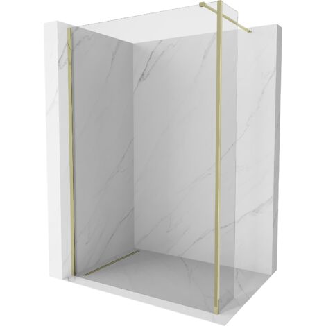Mexen Kioto paroi de douche Walk-in 125 x 30 cm, transparent, doré - 800-125-212-50-00-030 (1/5)