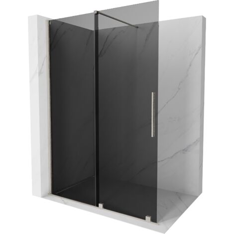 Mexen Velar paroi de douche coulissante Walk-in 150 x 200 cm, graphite 8 mm, nickel brossé - 871-150-000-43-97 (1/5)