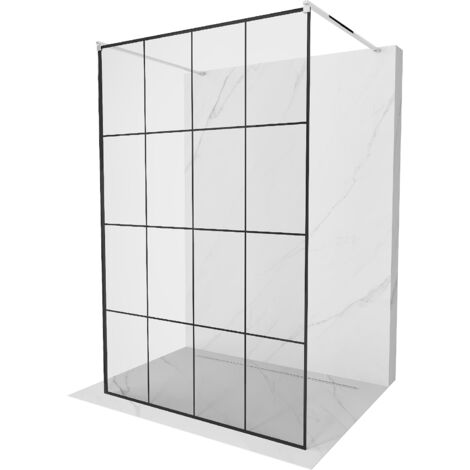 Mexen Kioto paroi de douche autoportante 130 x 200 cm, transparent/Design noir 8 mm, Chrome - 800-130-002-01-77 (1/5)