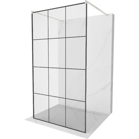 Mexen Kioto paroi de douche autoportante 110 x 200 cm, motif noir 8 mm, nickel brossé - 800-110-002-97-77 (1/5)