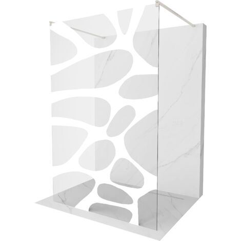 Mexen Kioto paroi de douche autoportante 120 x 200 cm, motif blanc 8 mm, nickel brossé - 800-120-002-97-97 (1/5)