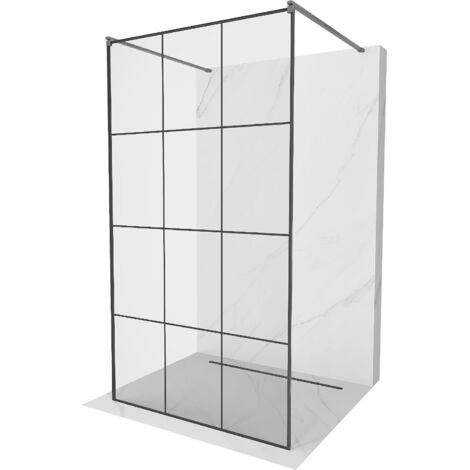 Mexen Kioto paroi de douche autoportante 110 x 200 cm, motif noir 8 mm, gun gray brossé - 800-110-002-66-77 (1/5)