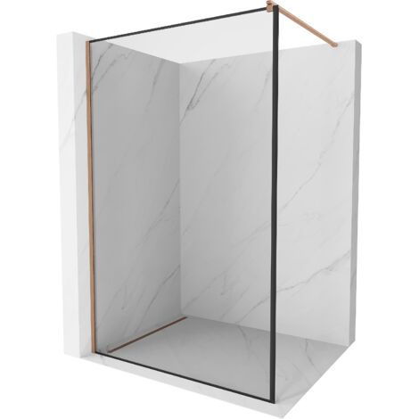 Mexen Kioto paroi de douche Walk-in 70 x 200 cm, motif noir 8 mm, laiton brossé - 800-070-101-65-70 (1/5)