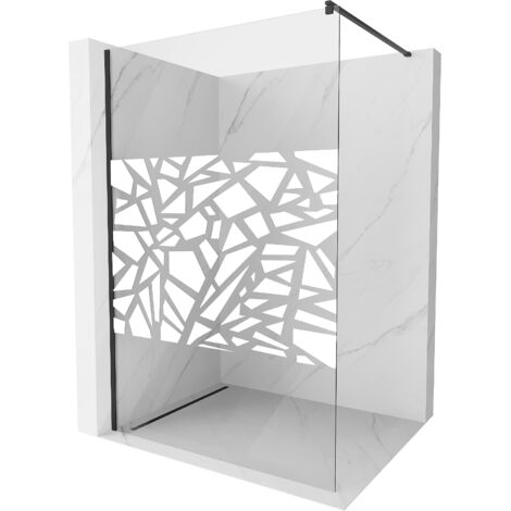 Mexen Kioto paroi de douche 130 x 200 cm, transparent/Design blanc 8 mm, Noir - 800-130-101-70-85 (1/5)