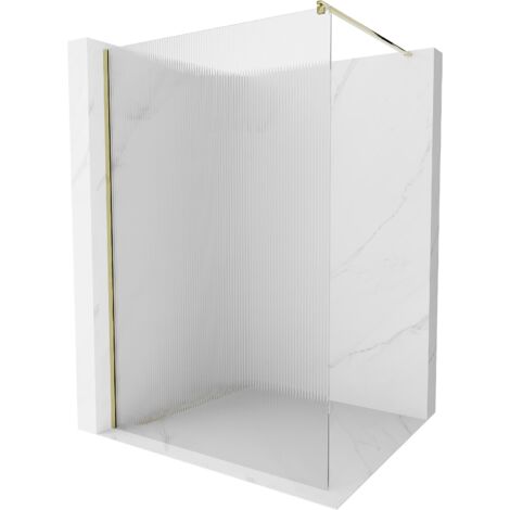Mexen Kioto paroi de douche Walk-in 70 x 200 cm, stries 8 mm, or - 800-070-101-50-09 (1/5)