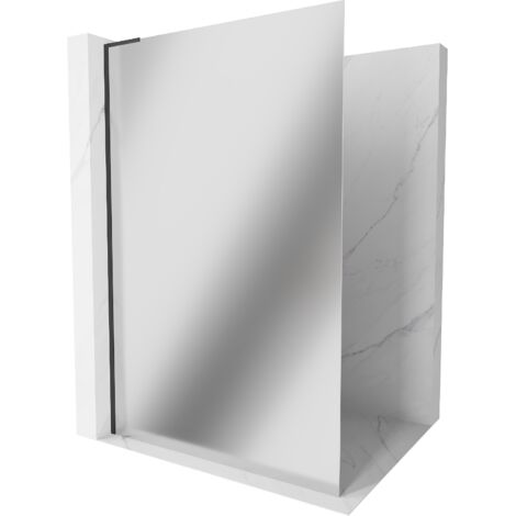 Mexen Kioto L paroi de douche Walk-in 110 x 200 cm, miroir, noir - 800-110-103-70-50 (1/5)
