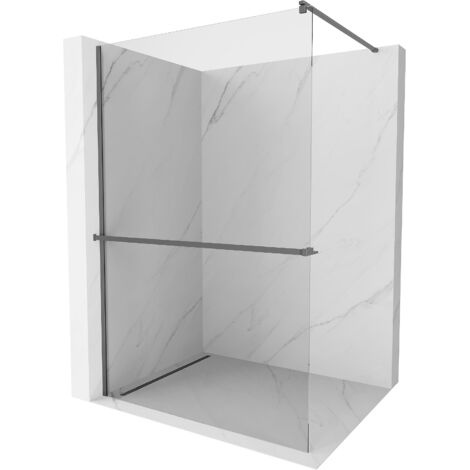 Mexen Kioto+ paroi de douche avec étagère Walk-in 90 x 200 cm, transparent, gun metal - 800-090-121-95-00 (1/5)