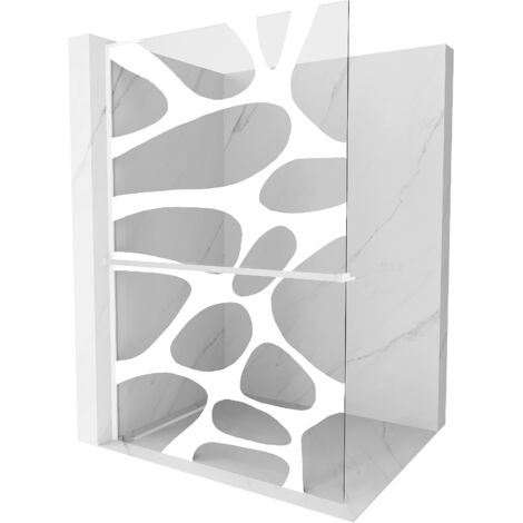 Mexen Kioto+ L paroi de douche avec étagère Walk-in 110 x 200 cm, motif blanc, blanc - 800-110-123-20-97 (1/5)