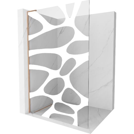 Mexen Kioto L paroi de douche Walk-in 100 x 200 cm, motif blanc, cuivre brossé - 800-100-103-65-97 (1/5)