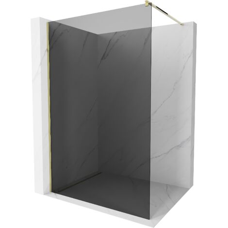 Mexen Kioto paroi de douche 130 x 200 cm, Graphite 8 mm, Or - 800-130-101-50-40 (1/5)