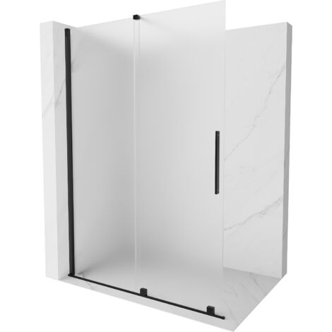 Mexen Velar paroi de douche pliante Walk-in 130 x 200 cm, verre dépolie 8 mm, noir - 871-130-000-33-70 (1/5)