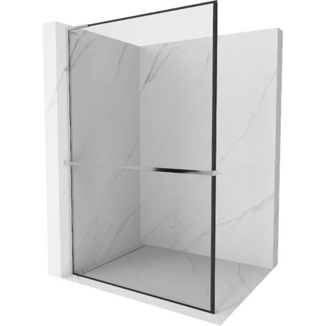 Mexen Kioto+ L panneau de douche avec étagère Walk-in 50 x 200 cm, motif noir, chrome - 800-050-123-01-70 (1/5)
