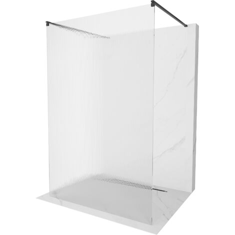 Mexen Kioto paroi de douche autoportante 110 x 200 cm, rayures 8 mm, Noir - 800-110-002-70-09 (1/5)