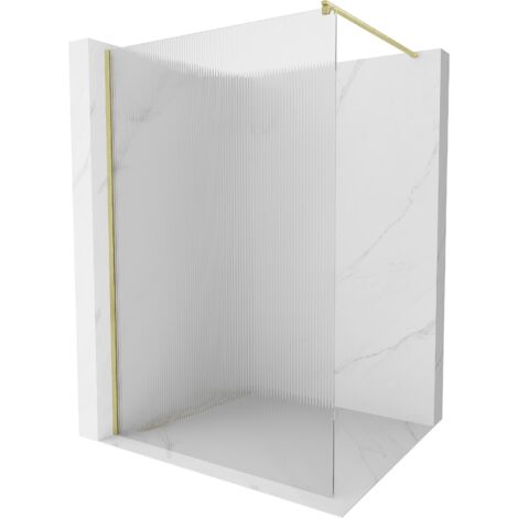 Mexen Kioto paroi de douche Walk-in 70 x 200 cm, verre trempé 8 mm, finition dorée brossée - 800-070-101-55-09 (1/5)