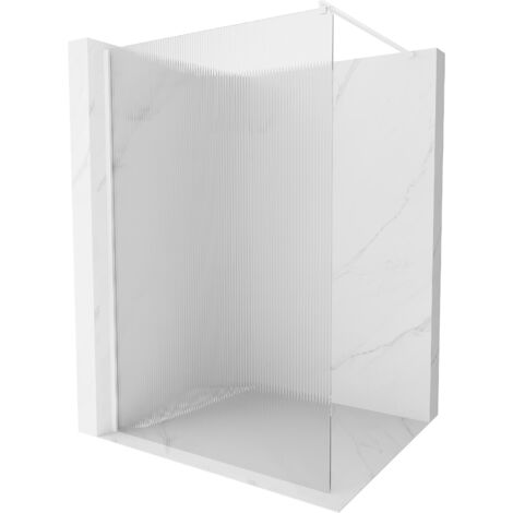 Mexen Kioto paroi de douche 80 x 200 cm, rayures 8 mm, Blanc - 800-080-101-20-09 (1/5)