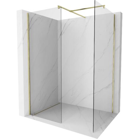 Mexen Kioto paroi de douche Walk-in 120 x 90 cm, transparent, doré brossé - 800-120-202-55-00-090 (1/5)