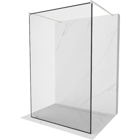 Mexen Kioto paroi de douche indépendante 130 x 200 cm, motif noir 8 mm, nickel brossé - 800-130-002-97-70 (1/5)
