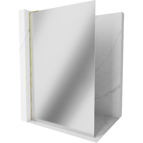 Mexen Kioto L paroi de douche Walk-in 70 x 200 cm, miroir, doré - 800-070-103-50-50 (1/5)
