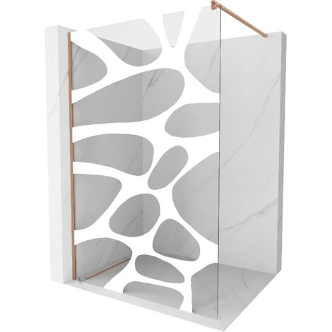 Mexen Kioto paroi de douche Walk-in 110 x 200 cm, motif blanc 8 mm, laiton brossé - 800-110-101-65-97 (1/5)