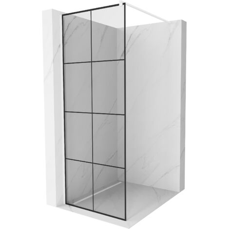 Mexen Kioto paroi de douche 70 x 200 cm, transparent/Design noir 8 mm, Blanc - 800-070-101-20-77 (1/5)