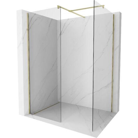 Mexen Kioto paroi de douche Walk-in 120 x 105 cm, transparent, doré - 800-120-202-50-00-105 (1/5)