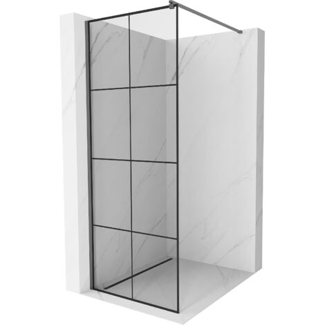 Paroi de douche Mexen Kioto Walk-in 70 x 200 cm, motif noir 8 mm, gun metal - 800-070-101-95-77 (1/5)