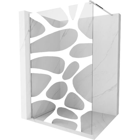 Mexen Kioto paroi de douche 80 x 200 cm, transparent/Design blanc 8 mm, Chrome - 800-080-101-01-97 (1/5)