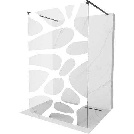 Mexen Kioto paroi de douche autoportante 100 x 200 cm, transparent/Design blanc 8 mm, Noir - 800-100-002-70-97 (1/5)
