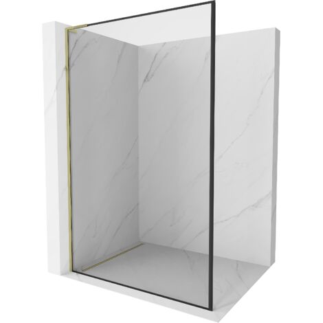 Mexen Kioto L paroi de douche Walk-in 90 x 200 cm, motif noir, doré - 800-090-103-50-70 (1/5)