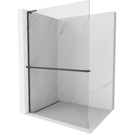 Mexen Kioto+ L paroi de douche avec étagère Walk-in 105 x 200 cm, transparent, noir - 800-105-123-70-00 (1/5)