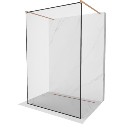 Mexen Kioto panneau de douche autoportant 120 x 200 cm, motif noir 8 mm, laiton brossé - 800-120-002-65-70 (1/5)
