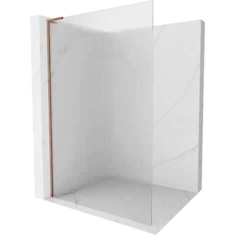 Mexen Kioto L paroi de douche Walk-in 110 x 200 cm, rayures, or rose - 800-110-103-60-09 (1/5)