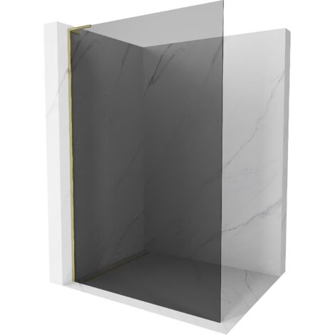 Mexen Kioto L paroi de douche Walk-in 100 x 200 cm, graphite, doré - 800-100-103-50-40 (1/5)