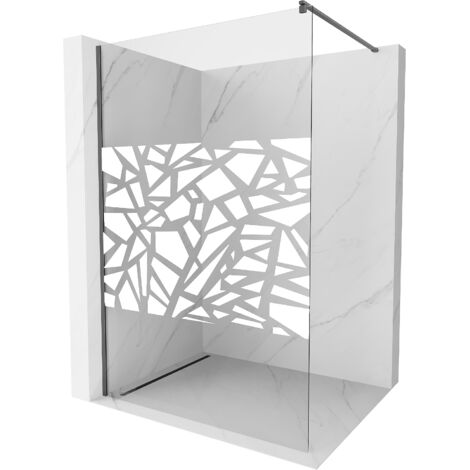 Mexen Kioto paroi de douche Walk-in 80 x 200 cm, motif blanc 8 mm, gris pistolet brossé - 800-080-101-66-85 (1/5)