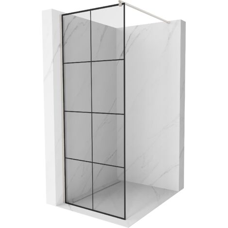 Paroi de douche Mexen Kioto Walk-in 70 x 200 cm, motif noir 8 mm, nickel brossé - 800-070-101-97-77 (1/5)
