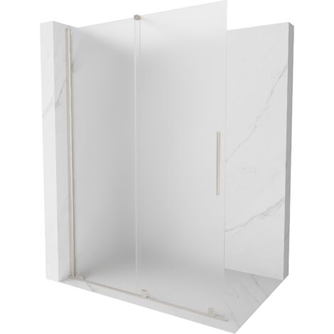 Mexen Velar paroi de douche pliante Walk-in 150 x 200 cm, verre dépoli 8 mm, nickel brossé - 871-150-000-33-97 (1/5)