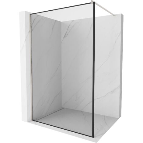 Mexen Kioto paroi de douche Walk-in 130 x 200 cm, motif noir 8 mm, nickel brossé - 800-130-101-97-70 (1/5)