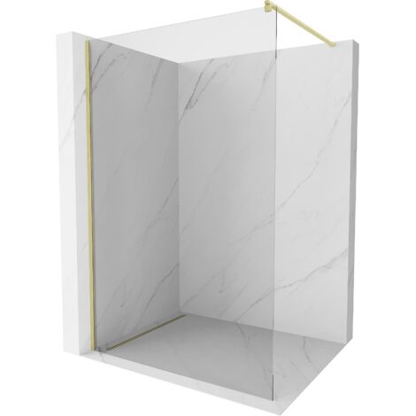Mexen Kioto paroi de douche Walk-in 70 x 200 cm, transparent 8 mm, doré brossé - 800-070-101-55-00 (1/5)